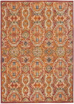 Nourison Allur Red Rectangle 5x7 ft Polypropylene Carpet 140496