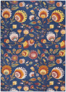 Nourison Allur Blue Rectangle 5x7 ft Polypropylene Carpet 140514