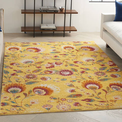 Nourison Allur Yellow 53 X 73 Area Rug 805-140516 Image 3