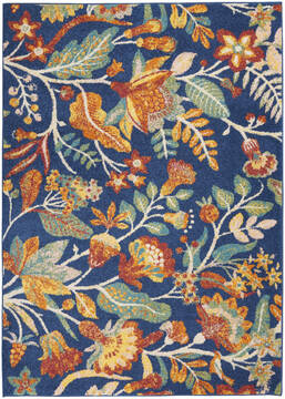 Nourison Allur Blue Rectangle 5x7 ft Polypropylene Carpet 140520