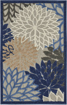 Nourison Aloha Blue Rectangle 3x4 ft Polypropylene Carpet 140533