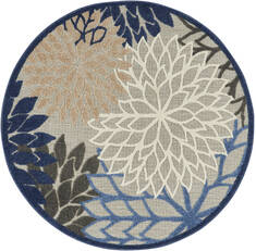 Nourison Aloha Blue Round 4'0" X 4'0" Area Rug  805-140535