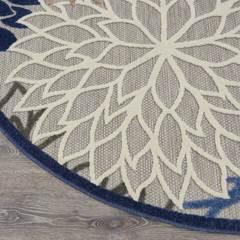Nourison Aloha Blue Round 53 X 53 Area Rug 805-140537 Image 1