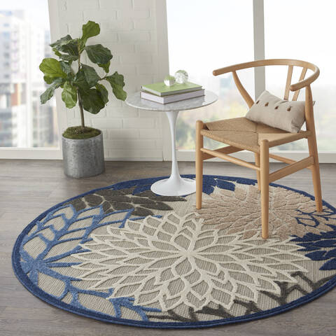 Nourison Aloha Blue Round 53 X 53 Area Rug 805-140537 Image 5