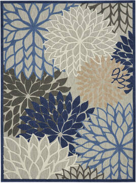 Nourison Aloha Blue Rectangle 10x13 ft Polypropylene Carpet 140542