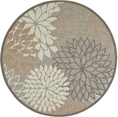 Nourison Aloha Blue Round 7 to 8 ft Polypropylene Carpet 140569