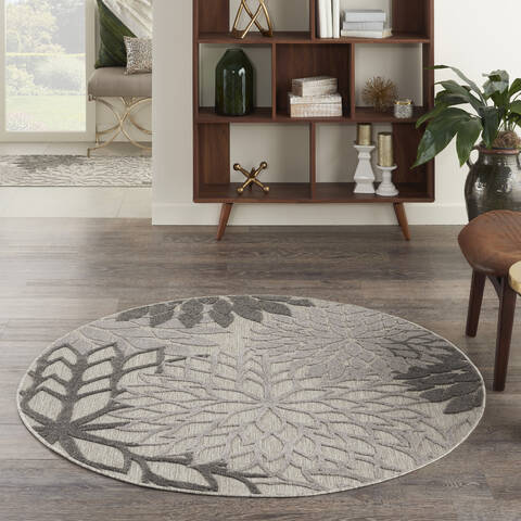 Nourison Aloha Grey Round 53 X 53 Area Rug 805-140584 Image 3