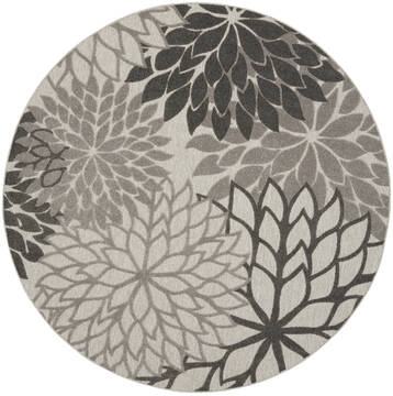 Nourison Aloha Grey Round 7 to 8 ft Polypropylene Carpet 140588