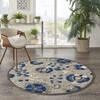 Nourison Aloha Blue Round 40 X 40 Area Rug 805-140602 Thumb 5