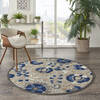 Nourison Aloha Blue Round 40 X 40 Area Rug  805-140602 Thumb 5