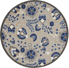 Nourison Aloha Blue Round 4'0" X 4'0" Area Rug  805-140602