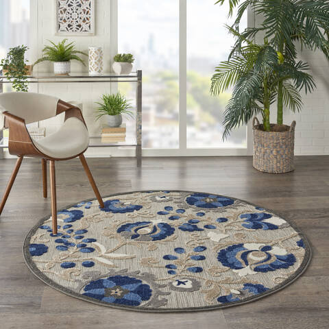 Nourison Aloha Blue Round 53 X 53 Area Rug 805-140604 Image 5