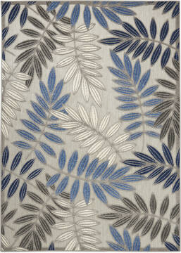 Nourison Aloha Grey Rectangle 4x6 ft Polypropylene Carpet 140614
