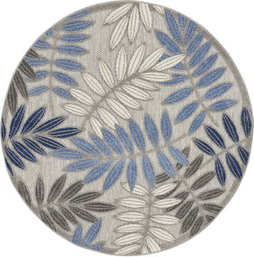 Nourison Aloha Grey Round 4'0" X 4'0" Area Rug  805-140615