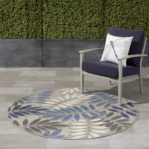 Nourison Aloha Grey Round 53 X 53 Area Rug 805-140617 Image 3