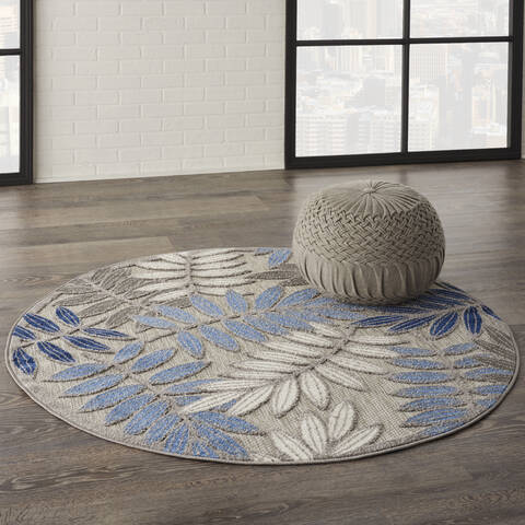 Nourison Aloha Grey Round 53 X 53 Area Rug 805-140617 Image 5