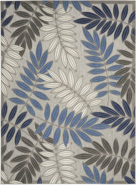 Nourison Aloha Grey Rectangle 7x10 ft Polypropylene Carpet 140619