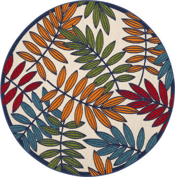 Nourison Aloha Multicolor Round 4 ft and Smaller Polypropylene Carpet 140636