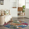 Nourison Aloha Multicolor Round 53 X 53 Area Rug 805-140637 Thumb 3