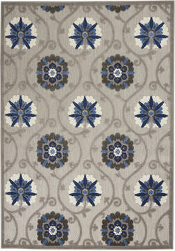 Nourison Aloha Grey Rectangle 4x6 ft Polypropylene Carpet 140661