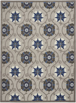 Nourison Aloha Grey Rectangle 8x10 ft Polypropylene Carpet 140663