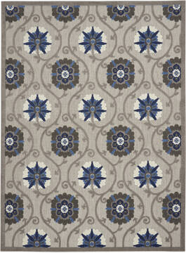 Nourison Aloha Grey Rectangle 10x13 ft Polypropylene Carpet 140664