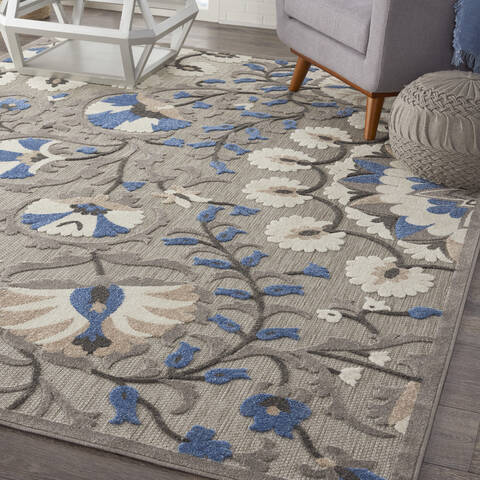 Nourison Aloha Grey 96 X 130 Area Rug 805-140669 Image 4