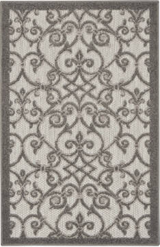 Nourison Aloha Grey Rectangle 3x4 ft Polypropylene Carpet 140689