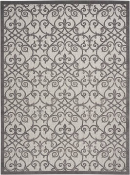 Nourison Aloha Grey Rectangle 8x10 ft Polypropylene Carpet 140692