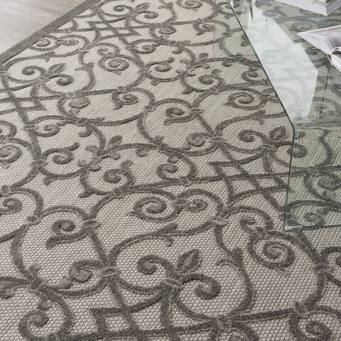 Nourison Aloha Grey 96 X 130 Area Rug 805-140693 Image 4