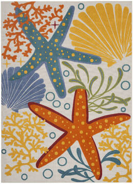Nourison Aloha Multicolor Rectangle 7x10 ft Polypropylene Carpet 140721