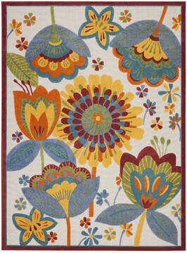 Nourison Aloha Multicolor Rectangle 7x10 ft Polypropylene Carpet 140733