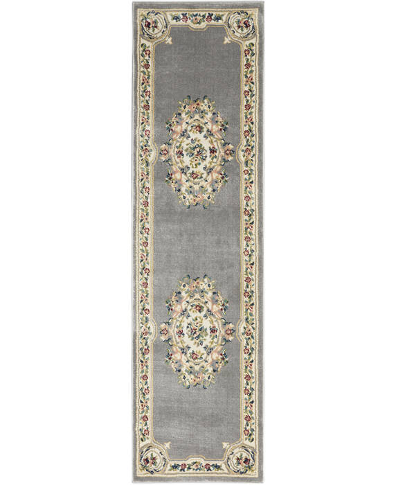 Nourison Aubusson Grey Runner 22 X 100 Area Rug 805-140790 Image 0