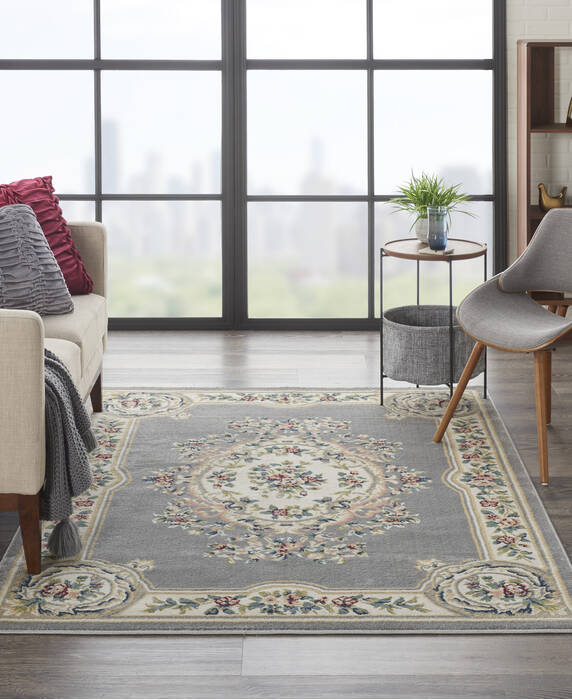 Nourison Aubusson Grey 33 X 53 Area Rug 805-140793 Image 3