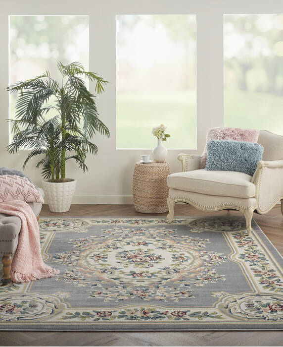Nourison Aubusson Grey 710 X 106 Area Rug 805-140796 Image 3