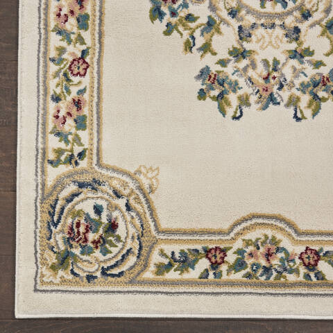 Nourison Aubusson Beige Runner 22 X 76 Area Rug 805-140801 Image 1