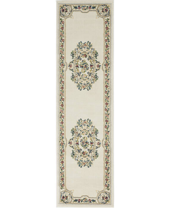 Nourison Aubusson Beige Runner 22 X 76 Area Rug 805-140801 Image 0