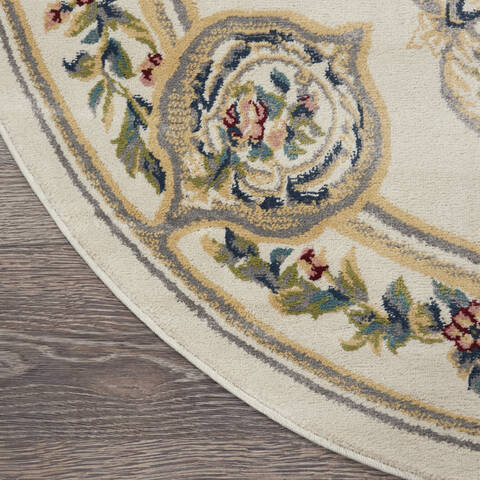 Nourison Aubusson Beige Round 53 X 53 Area Rug 805-140804 Image 1