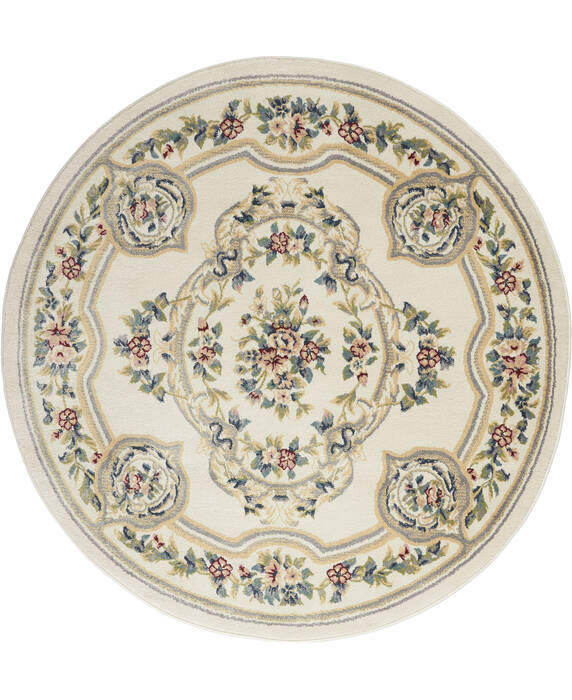 Nourison Aubusson Beige Round 53 X 53 Area Rug 805-140804 Image 0