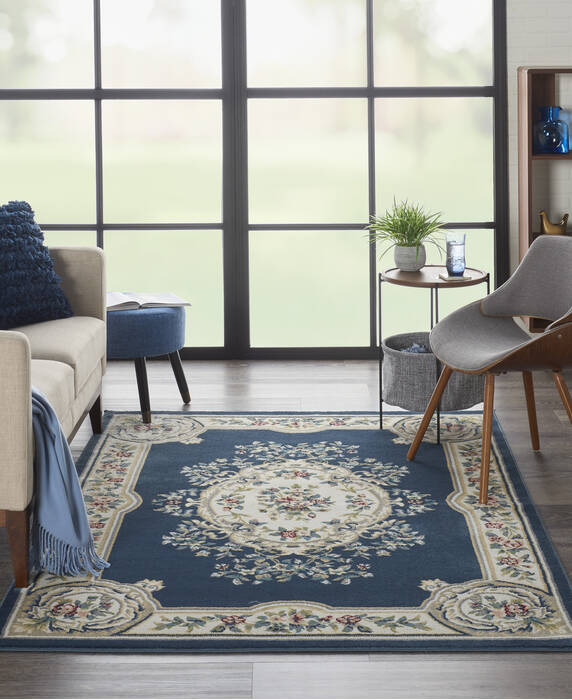 Nourison Aubusson Blue 53 X 73 Area Rug 805-140812 Image 3