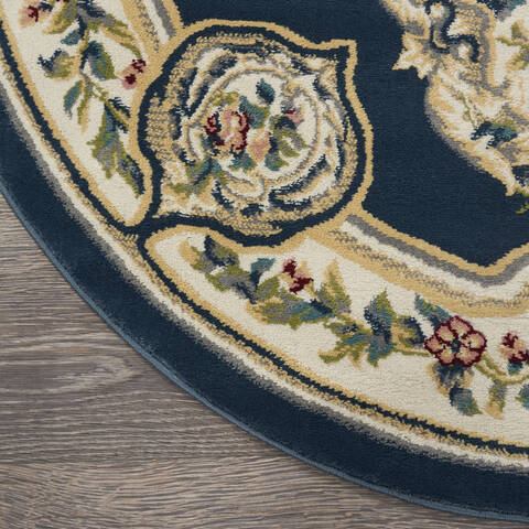 Nourison Aubusson Blue Round 710 X 710 Area Rug 805-140815 Image 1