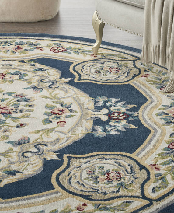 Nourison Aubusson Blue Round 710 X 710 Area Rug 805-140815 Image 4
