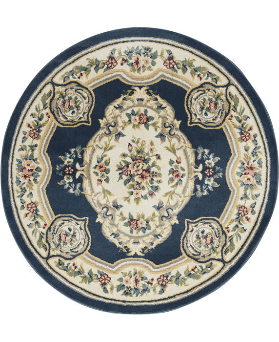 Nourison Aubusson Blue Round 710 X 710 Area Rug 805-140815 Image 0