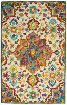 Nourison Bahari Multicolor Rectangle 5x7 ft Wool Carpet 140835