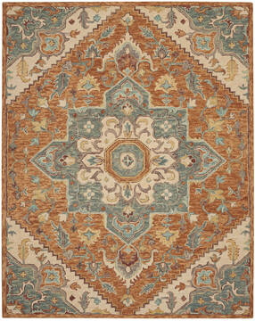 Nourison Bahari Red Rectangle 8x10 ft Wool Carpet 140838