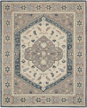 Nourison Bahari Grey Rectangle 8x10 ft Wool Carpet 140840