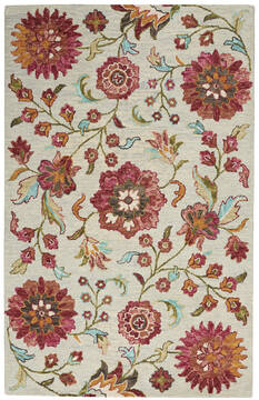 Nourison Bahari Grey Rectangle 5x7 ft Wool Carpet 140841