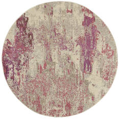 Nourison Celestial Beige Round 5 to 6 ft Polypropylene Carpet 140951