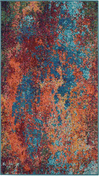 Nourison Celestial Blue Rectangle 3x5 ft Polypropylene Carpet 140963