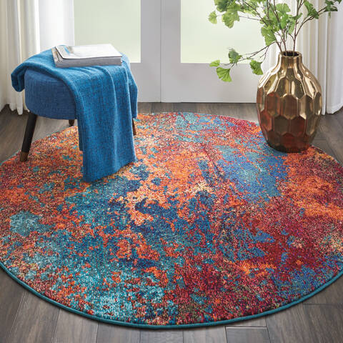 Nourison Celestial Blue Round 40 X 40 Area Rug 805-140964 Image 3
